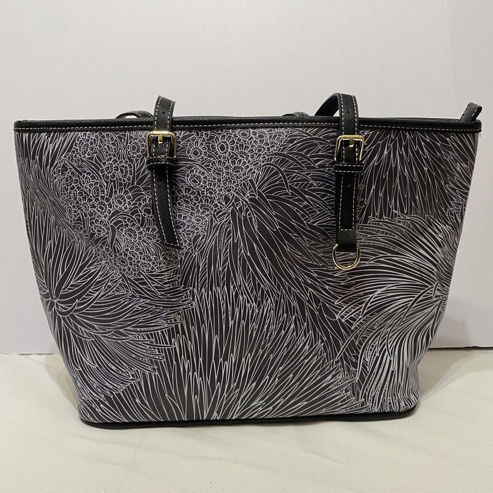 Kini Zamora Silversword Tote Bag Black & White Purse Shoulder Bag Handbag